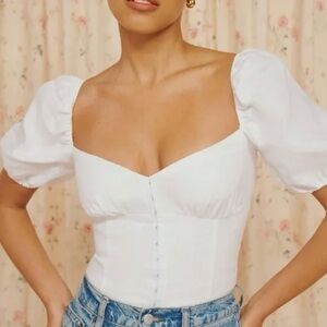 Reformation Rome Linen Top Size 10